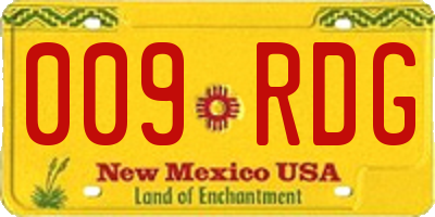 NM license plate 009RDG