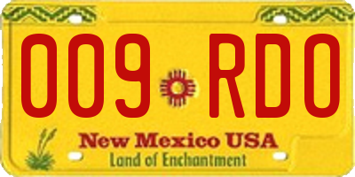 NM license plate 009RDO