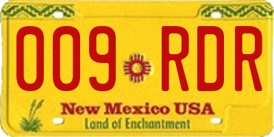 NM license plate 009RDR