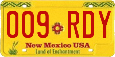 NM license plate 009RDY