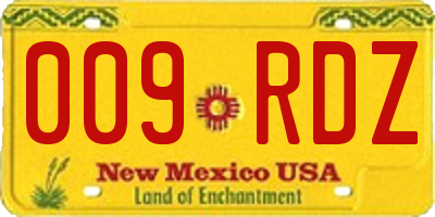 NM license plate 009RDZ