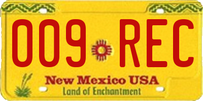 NM license plate 009REC