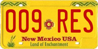 NM license plate 009RES