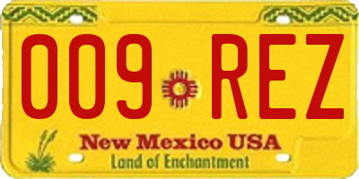 NM license plate 009REZ