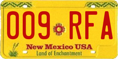 NM license plate 009RFA