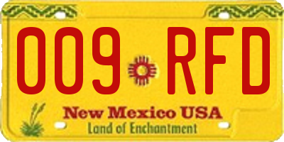 NM license plate 009RFD