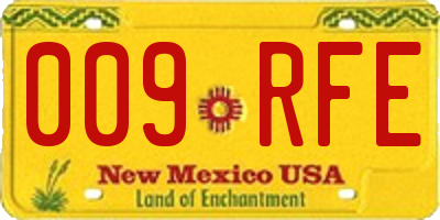 NM license plate 009RFE
