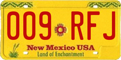 NM license plate 009RFJ