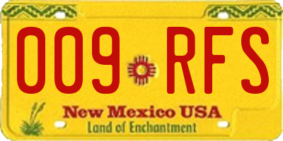 NM license plate 009RFS