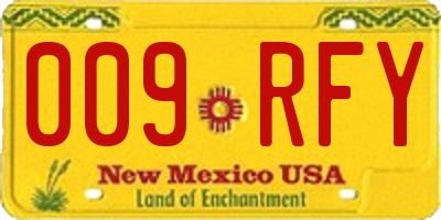 NM license plate 009RFY