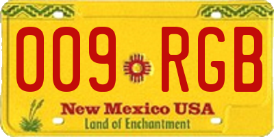 NM license plate 009RGB