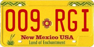 NM license plate 009RGI