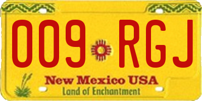 NM license plate 009RGJ