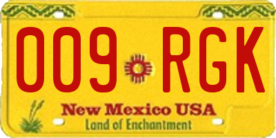 NM license plate 009RGK