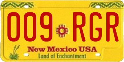 NM license plate 009RGR