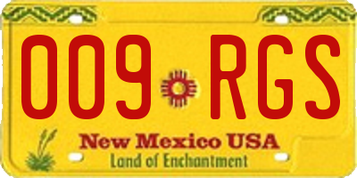NM license plate 009RGS