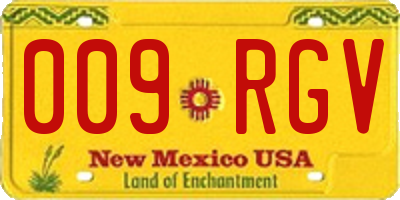 NM license plate 009RGV