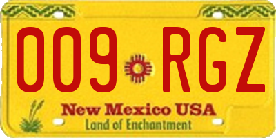 NM license plate 009RGZ