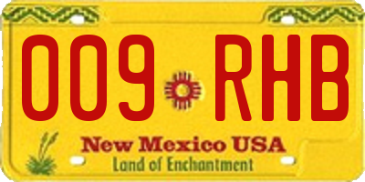 NM license plate 009RHB