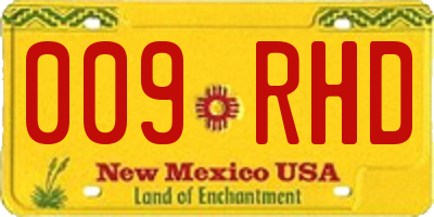NM license plate 009RHD