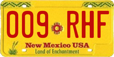 NM license plate 009RHF