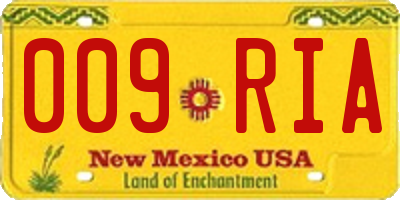 NM license plate 009RIA