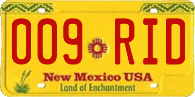 NM license plate 009RID