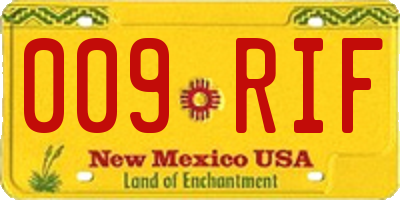 NM license plate 009RIF