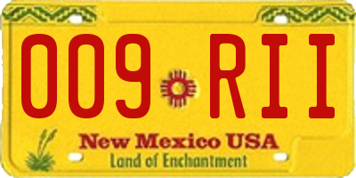 NM license plate 009RII