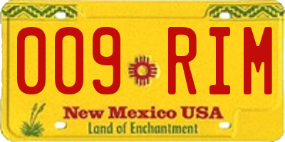 NM license plate 009RIM