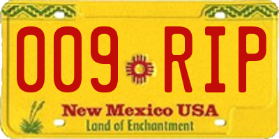NM license plate 009RIP
