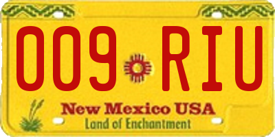 NM license plate 009RIU