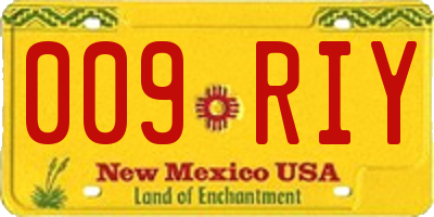 NM license plate 009RIY