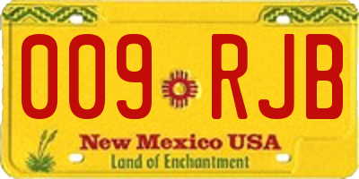 NM license plate 009RJB
