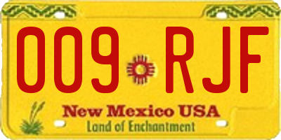 NM license plate 009RJF
