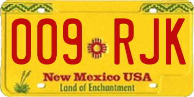 NM license plate 009RJK