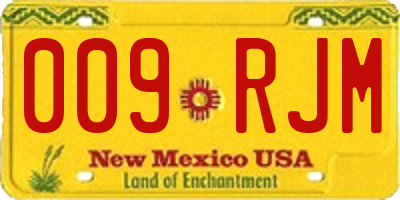 NM license plate 009RJM