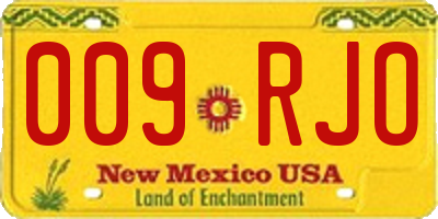 NM license plate 009RJO