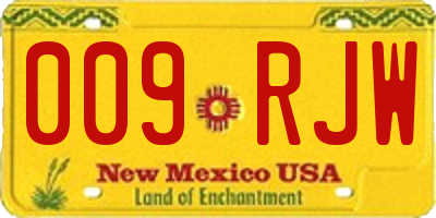 NM license plate 009RJW