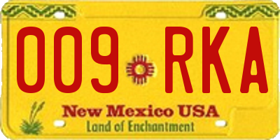 NM license plate 009RKA