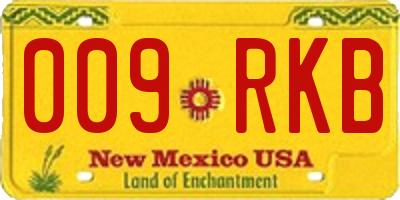 NM license plate 009RKB