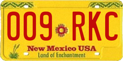 NM license plate 009RKC