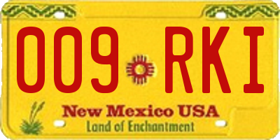 NM license plate 009RKI
