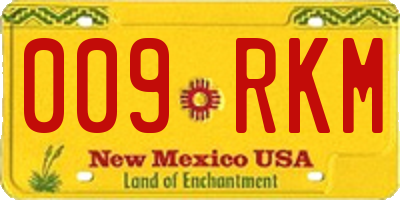 NM license plate 009RKM