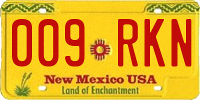 NM license plate 009RKN