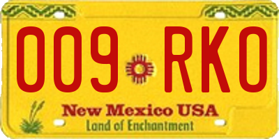 NM license plate 009RKO