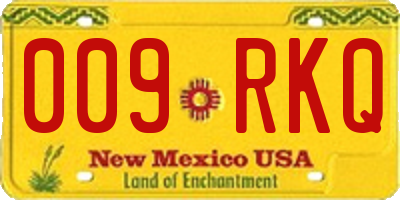 NM license plate 009RKQ