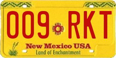 NM license plate 009RKT