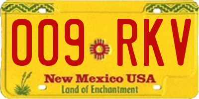NM license plate 009RKV