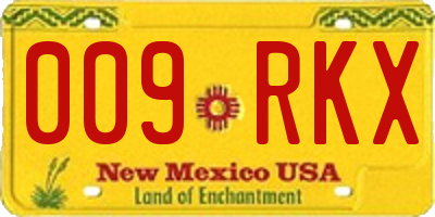 NM license plate 009RKX